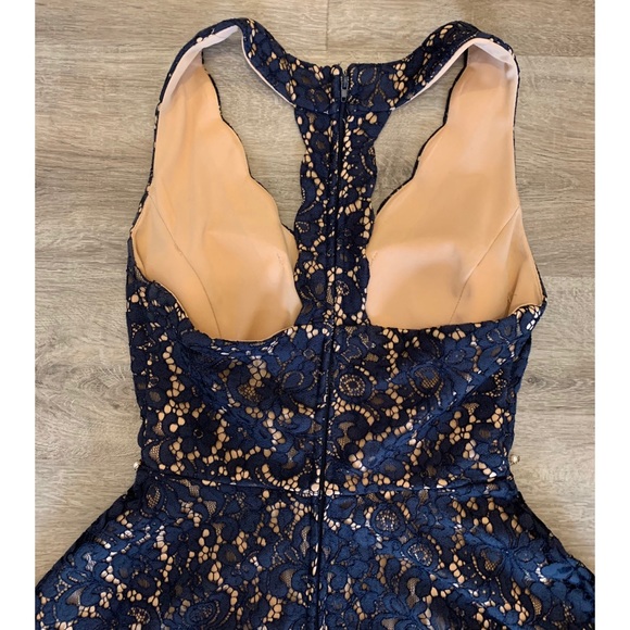 Jodi Kristopher A-Line Navy and Cream Dress - Picture 6 of 7